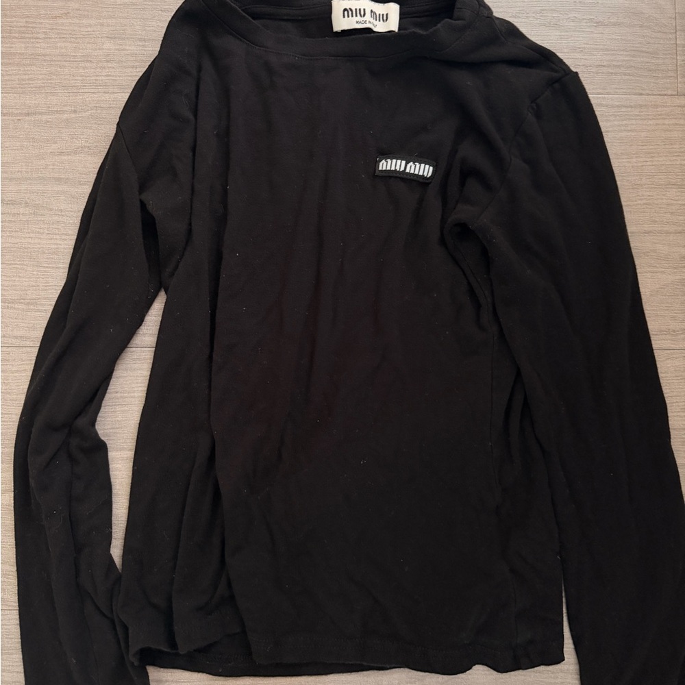 Miu Miu Elegant Black Long Sleeve Shirt